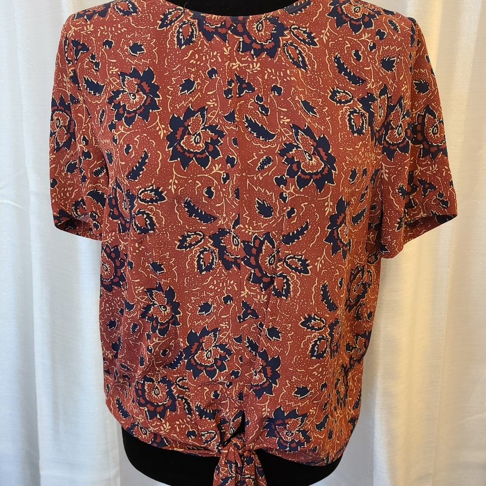 Maxwell Short sleeve 100% silk top NWOT